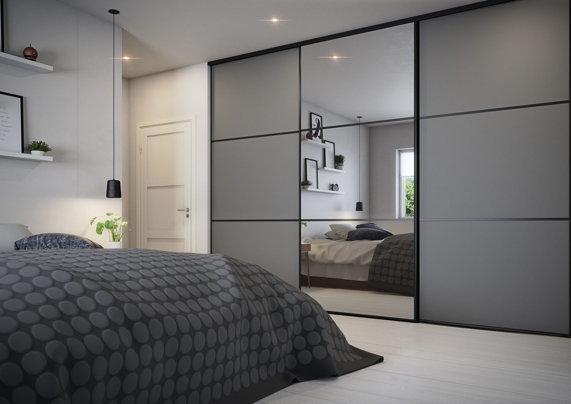Garderobe fra gulv til loft.